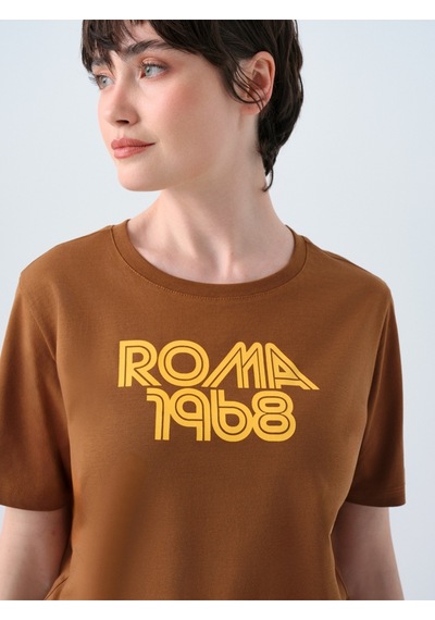 Regular Fit Kadın Tshirt K.kol Kahverengi