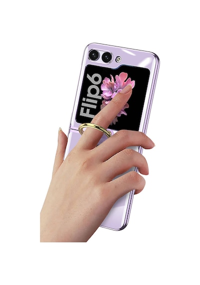 Rba Aksesuar Galaxy Uyumlu Z Flip 6 Kılıf Rba Yüzüklü Kıpta Kapak - Mavi Mavi