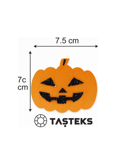Ütülenebilen Veya Sticker Olarak Kullanılabilen Siyah Taşlı Halloween Balkabağı Modeli