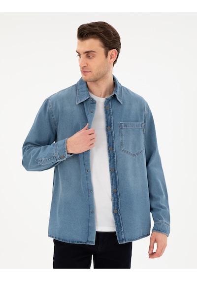 Pierre Cardin Erkek Mavi Gömlek Jean 50292072-vr036 Mavi