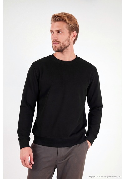 Buratti Pamuklu Relaxed Fit Bisiklet Yaka Sweat Erkek Sweat 5901257 Siyah