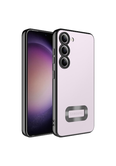 Zore Galaxy S23 Plus Uyumlu Kamera Korumalı Logo Gösteren Omega Kılıf-siyah Siyah