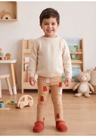 Fuar Baby Pamuklu Esnek Bebek Ve Çocuk Taytı - 9 Ay - 5 Yaş Kedi Desenli