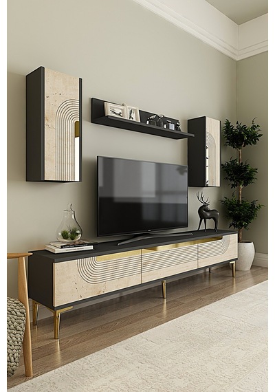 Tvr1803atg Meyra Tv Ünitesi Takımı Antrasit-traverten-gold 180cm Antrasit - Traverten - Altın Tvr1803atg Meyra Tv Ünitesi Takımı Antrasit-traverten-gold 180cm Antrasit - Traverten - Altın