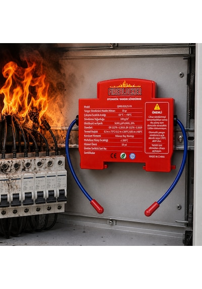 Fireblocker Otomatik Yangın Söndürücü Sigorta Kutusu Koruma Cihazı Elektrik Panosu Acil Durum Yangın Önleme Sistemi