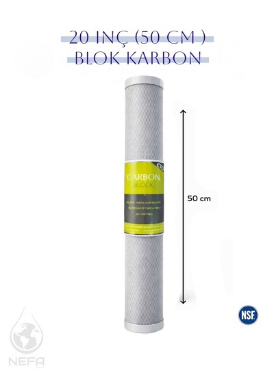 20 Inç Su Arıtma Cihazları Için -blok Carbon- Filtre 1 Adet