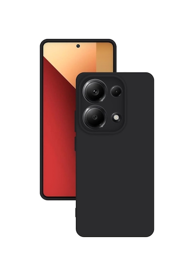 Xiaomi Redmi Note 13 Pro 4g Kılıf Kamera Korumalı Silikon Rubber Arka Kapak Siyah