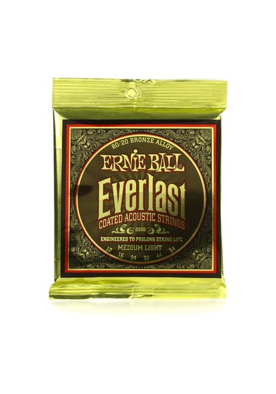 Ernie Ball Everlast Orta Hafif Kaplamalı 80/20 Bronz Akustik Gitar Telleri, Ölçü 12-54