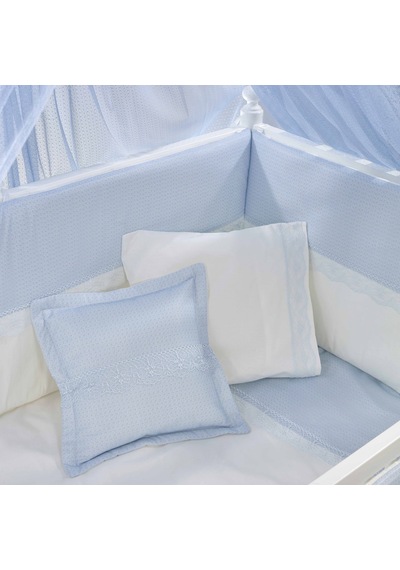 Meltem Kids Mondo İncili Mavi Pamuklu Bebek Uyku Seti 60 x 120 CM Mavi