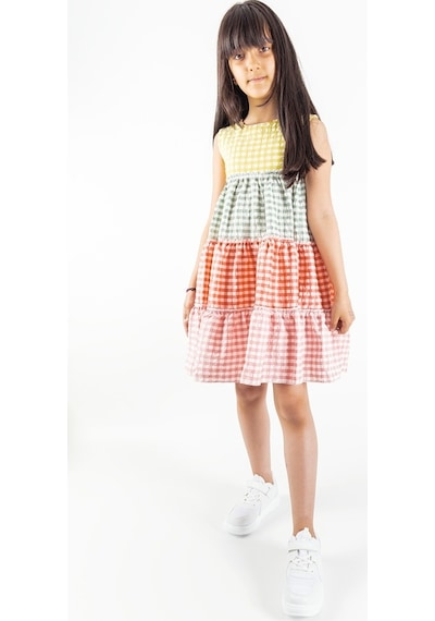 Baby&Kids Pötikare Desenli Renkli Yazlık Kız Bebek/Çocuk Elbise