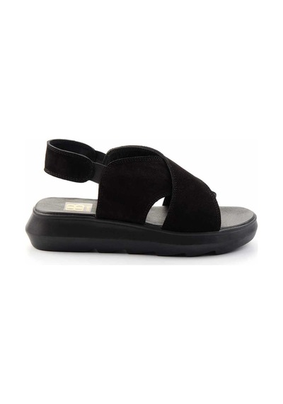 Bambi Siyah Leather Kadın Sandalet K05379071402 Siyah