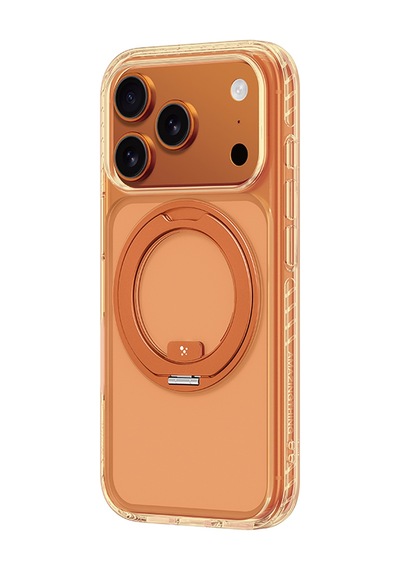Apple Uyumlu iPhone 17 Pro Max  Kılıf M-safeli Airbag Standlı Amazingthing Titan Pro Magspin Kapak Turuncu Turuncu