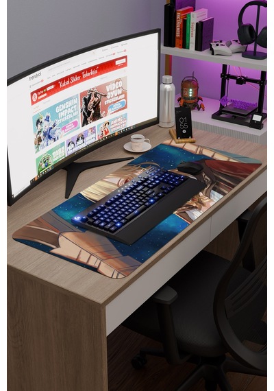 Kaveh Genshin Impact Anime Oyuncu V3 - 90x40 Xxl Gaming Mouse Pad Fare Altlığı