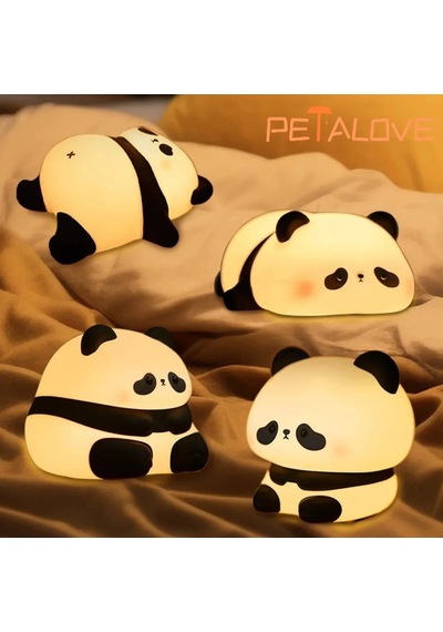 Panda Gece Lambası Yeniden Edilebilir Lamba Hediye Led Silikon Lamba Sevimli Huahua A