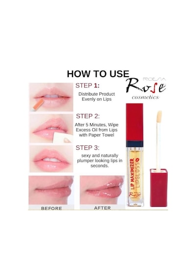 Rose Cosmetics Dudak Dolgunlaştırıcı Doğal Görünüm Dudak Parlatıcısı Şeffaf