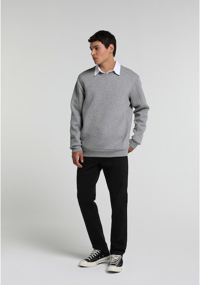 Colin's Colins Relaxed Fit Yuvarlak Yaka Düz Erkek Gri Sweatshirt Cl1081230 Q1.v2 Mga Gri Melanj