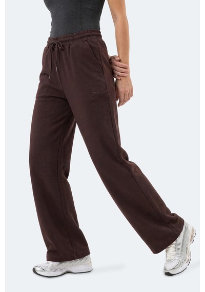 Slazenger Melora I Kadın Bol Paça Kahve Eşofman Altı