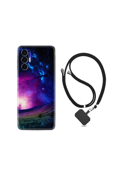 Tecno Pova 3 Kılıf İpli Boyun Askılı Desenli Silikon Stars 1845