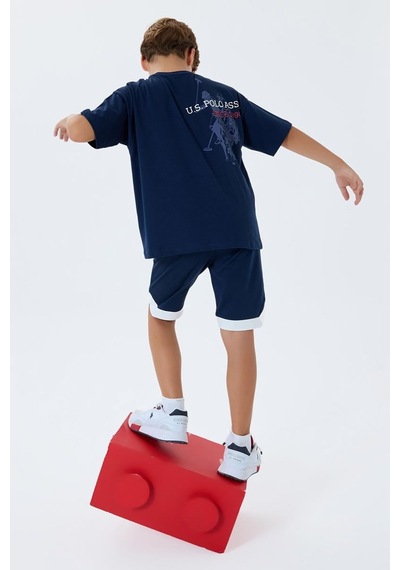 U.S. Polo Assn. Erkek Çocuk 2 Li Bermuda T-şhirt Takım Lacivert-2297 Lacivert