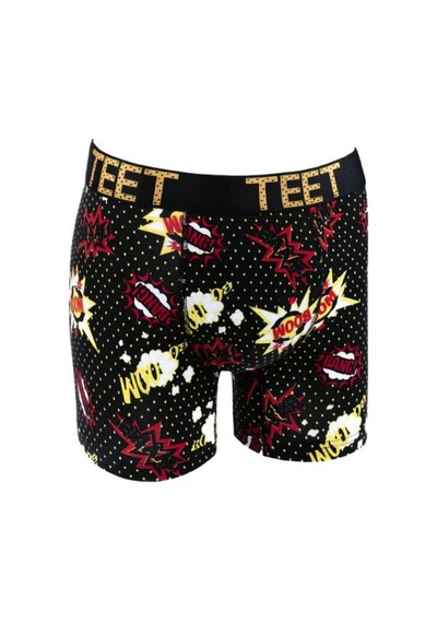 Teet 3'lü Erkek Boxer Seti Hediyelik Şık Ve Rahat Desenli İç Gi Siyah