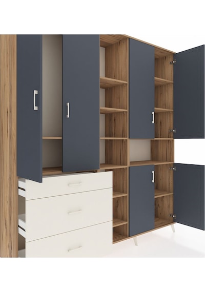 Hyperion Dolap 13 Raflı 3 Çekmeceli 6 Kapaklı 220x44x243 Çam-antrasit/aytaşı Çok Renkli Hyperion Dolap 13 Raflı 3 Çekmeceli 6 Kapaklı 220x44x243 Çam-antrasit/aytaşı Çok Renkli