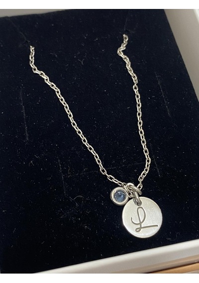 L Motifli 925 Ayar Gümüş Kolye 2,75 Gram Çok Renkli
