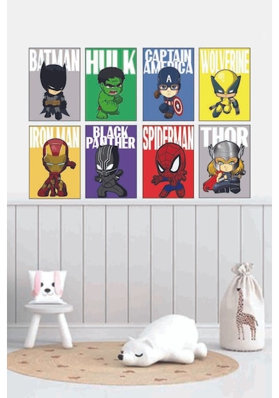 Küçük Avengers Kahramanları Duvar Sticker Seti