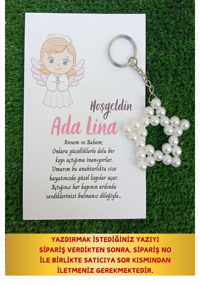 Kız Melek Model 30 Adet İnci Yıldız Anahtarlık -doğum Günü Hediye