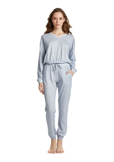 Kadın Pijama Üstü 60335 - Mavi Mavi