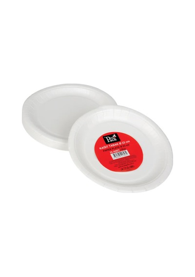 Propack Kağıt Tabak 25'li 23 Cm - 5 Adet Tarı Beyaz