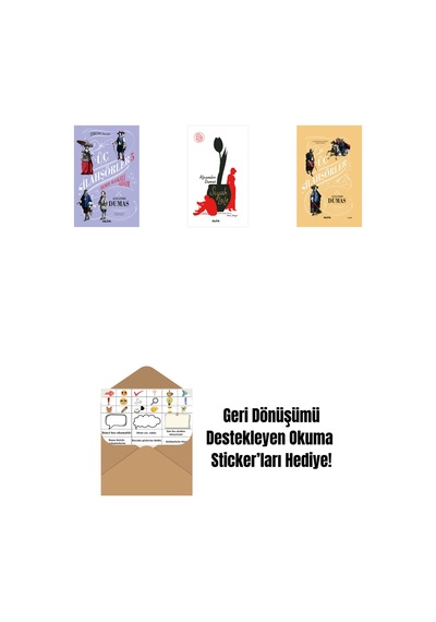 Üç Silahşörler 5 - Demir Maskeli Adam + Siyah Lale + Üç Silahşörler Ciltli + Okuma Sticker'ları