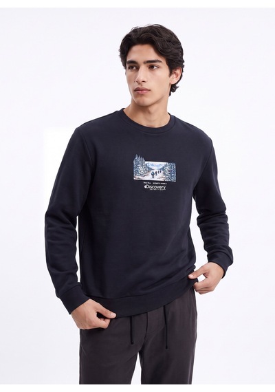 Discovery Expedition D6wm-swt3800 Lacivert Erkek Bisiklet Yaka Rahat Sweatshirt
