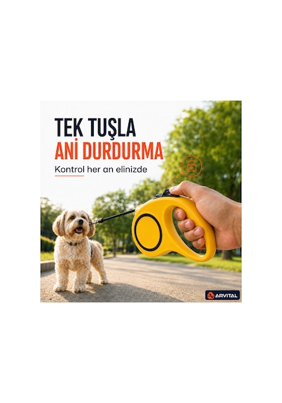 3 Metre Otomatik Uzayan Köpek Gezdirme Tasması Stoplu Geri Çekilebilir Çok Renkli