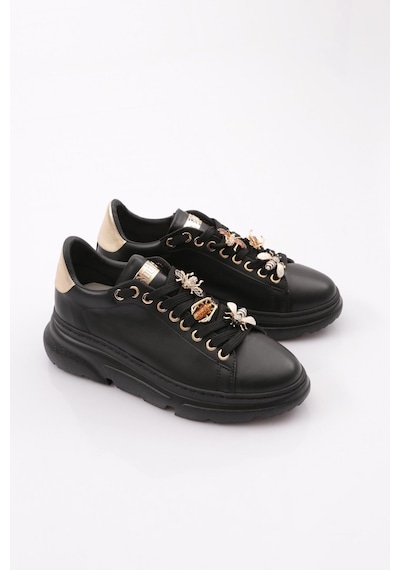 Dgn Es852 Kadin Kalin Taban Ari Tokali Sneakers Ayakkabi ES852-2007-R123499 Siyah