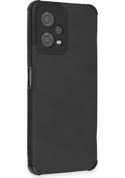 Xiaomi Redmi Note 12 5g Kılıf Loop Deri Silikon - Siyah Düz Renkli