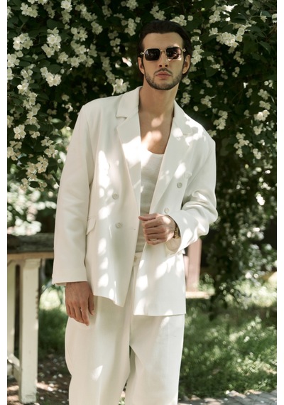 Bohemai Ayyubay Erkek Blazer Ceket - Ekru Ekru