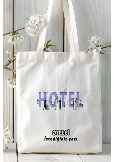 Art Hediye Otelci Baskılı Bez Omuz Çantası Kişiye Özel Model 15 Çok Renkli