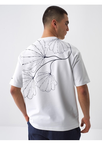 Xint Beyaz Pamuk Dokulu Regular Fit Tişört 502246