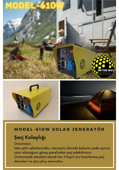 610w Taşınabilir Güç İstasyonu Lifepo4 Bataryalı Solar Jeneratör