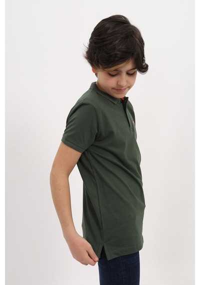 Toontoy Kids Toontoy Erkek Çocuk Nakışlı Tişört Haki