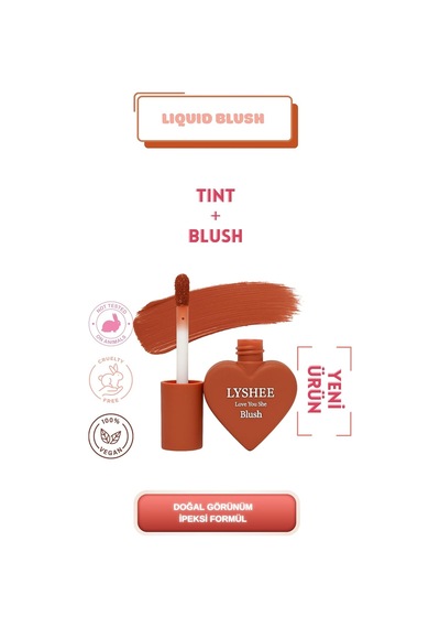 Lyshee Likit Allık - Doğal Işıltılı Bitiş - Mini Kalp Kutlu - Vegan İçerikli Joy Çok Renkli