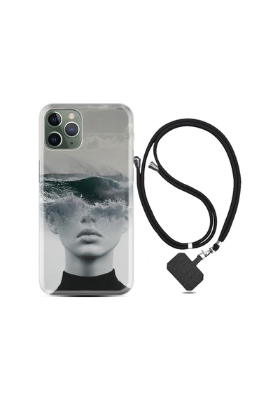 Apple Uyumlu iPhone 13 Pro Max Kılıf Boyun Askılı Anti Social Social Club 1361