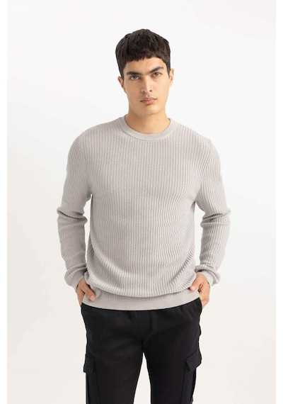 DeFacto Standart Fit Normal Kesim Bisiklet Yaka Basic Düz Triko Kazak B9707AX24SPGR184