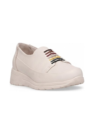 Mammamia D26ya-3615 Kadın Hakiki Deri Casual Ayakkabı Krem Krem