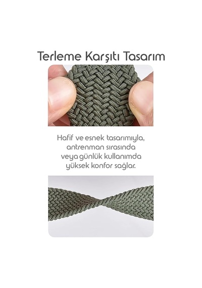Samsung Galaxy Watch Ultra 47mm İle Uyumlu Örgü Solo Loop Kumaş Kordon Manyetik Tokalı Terleme Yapmayan Nefes Alabilen Hafif Yapılı Bilek Ölçüsüne Göre Ayarlanabilen Elastik Kayış Çok Renkli