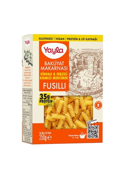 Glutensiz Kinoalı Ve Sebzeli Kırmızı Mercimek Fusilli Bakliyat Makarnası 250 G