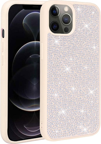 Apple iPhone Uyumlu 14 Pro Max Parlak Taşlı Tasarım Csm Zore Ston Kılıf beyaz