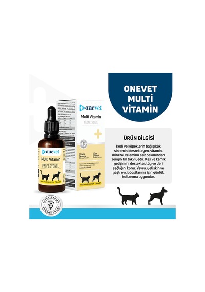 Onevet Multi Vitamin Damla 50 Ml Kedi ve Köpekler İçin Günlük Vitamin Desteği