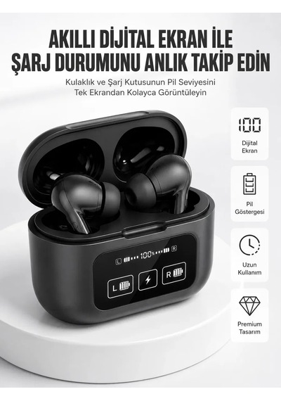 Kablosuz Bluetooth Kulaklık Pro Yeni Nesil Dokunmatik Kontrol ..