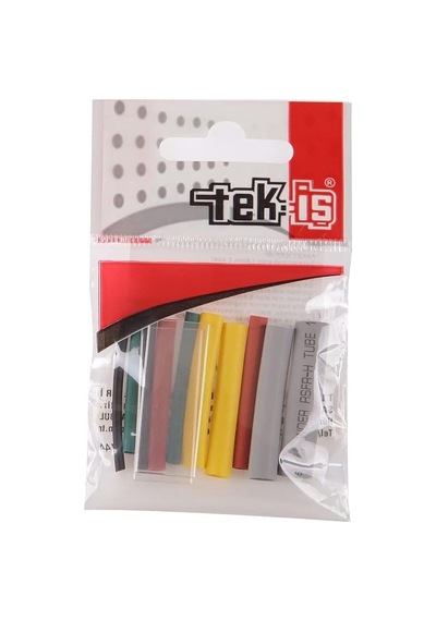 Tek-iş 529335 Isı İle Daralan Makaron Set, Karışık Renkli, 4 Cm, 12 Adet